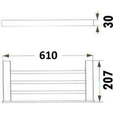 Acl Rosa Towel Shelf Matte Black